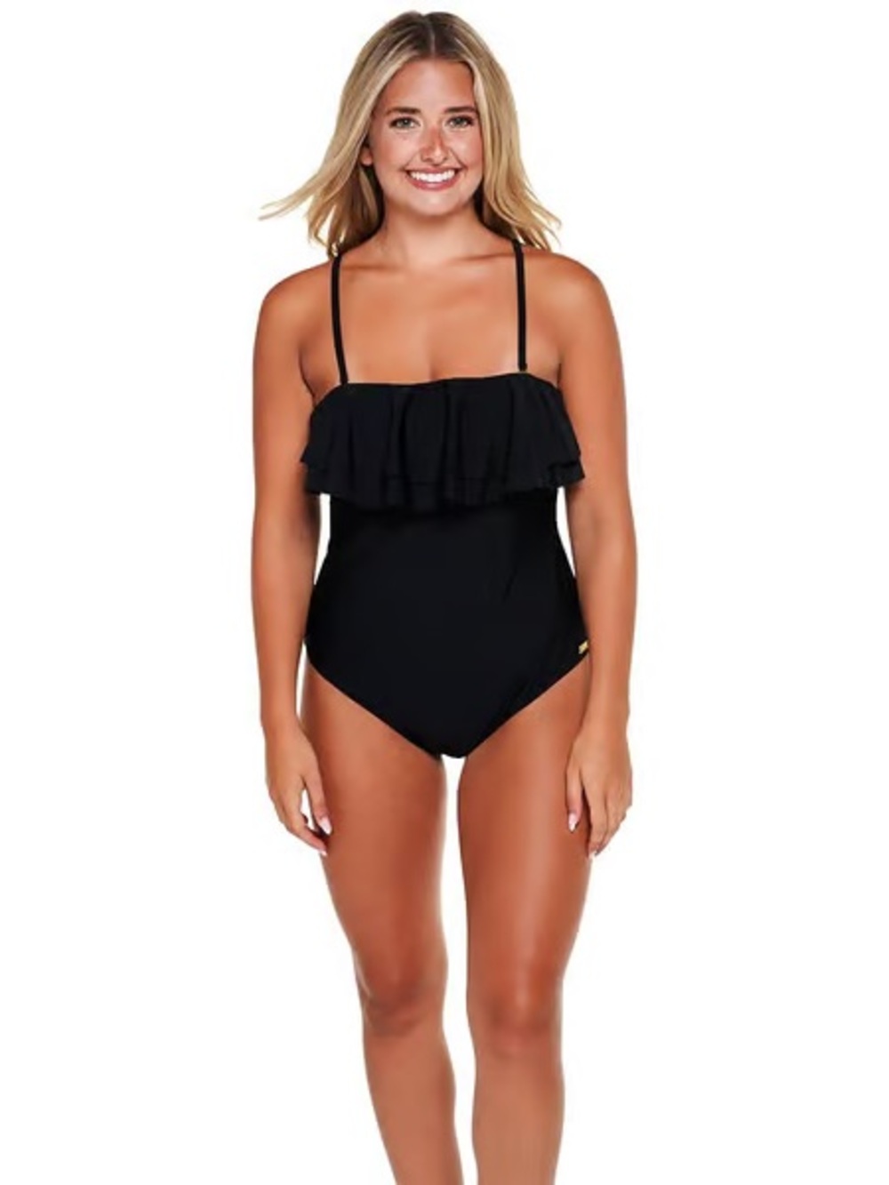 NWT Jones New York Double Ruffle One Piece Swimsuit